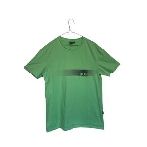 Hugo Boss T-Shirt Mens XXL Green Good Slim Fit Sun Protection Graphic Logo Tee